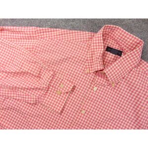 Scott Barber Button Down Shirt Mens Large Pink Gingham Check Cotton Preppy
